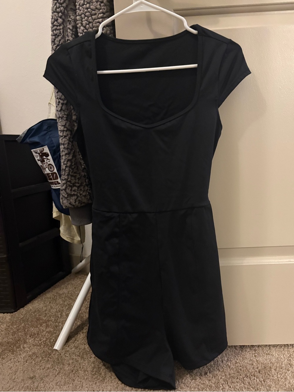 New w/o tags HALARA Black Scoop Neck Short Romper